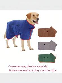 1 رداء استحمام امتصاصي فاخر للحيوانات الأليفة يجف بسرعة للكلاب والقطط ، من ألياف دقيقة ناعمة وفاخرة ، ماص جدًا مع إغلاق بزر ، معطف دافئ مريح للتجفيف كهدية عيد ميلاد وأعياد الميلاد