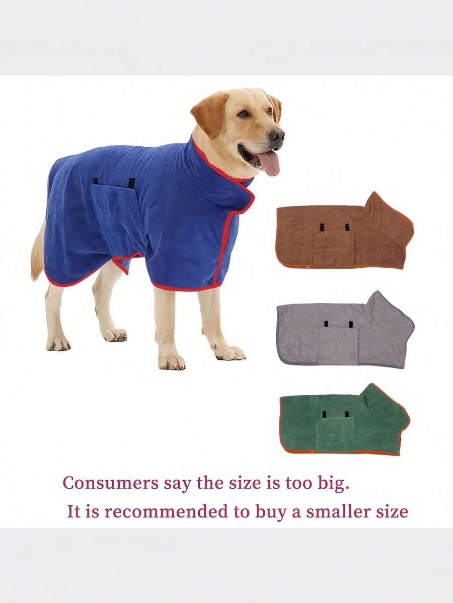 1 رداء استحمام امتصاصي فاخر للحيوانات الأليفة يجف بسرعة للكلاب والقطط ، من ألياف دقيقة ناعمة وفاخرة ، ماص جدًا مع إغلاق بزر ، معطف دافئ مريح للتجفيف كهدية عيد ميلاد وأعياد الميلاد