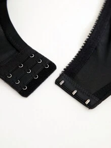 Bộ 2 chiếc áo ngực thêu cúp mềm cỡ lớn - màu đen - Xem 4