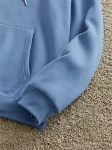 Manfinity VCAY Áo nỉ nam dệt kim thời trang dáng rộng tay dài màu xanh dương, kiểu kangaroo, thích hợp mặc đi chơi, phối màu tự nhiên, quà tặng cho bạn bè, chồng, bạn trai. - Màu xanh lam - Xem 5