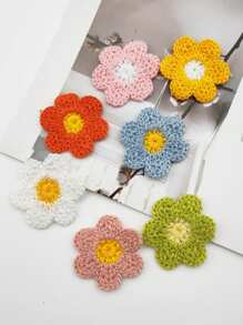 30 件手工钩针花朵贴花 - 35 毫米随机颜色钩针花卉贴片，可用于衣服、DIY 工艺品、服饰、包包、帽子、夹克、发圈、剪贴簿、家居装饰、礼品制作的缝制装饰 - 波西米亚风、复古、美学 DIY 配饰 - 彩色 - 查看 3