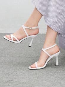 CUCCOO BIZCHIC White Fashionable High Heel Sandals For Women