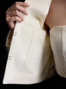 MOTF PREMIUM SOLID FUZZY PANEL FAUX PEARL DETAIL OVERCOAT - Beige - View 10