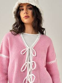 Forever 21 Women's Simple Stylish Casual Cardigan, Suitable For Everyday Wear - Pink - View 9