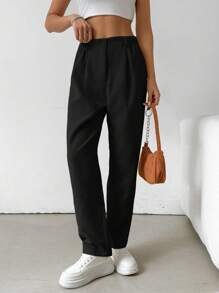 SHEIN EZwear Women's Casual Solid Color Corduroy Pencil Pants, Autumn/Winter