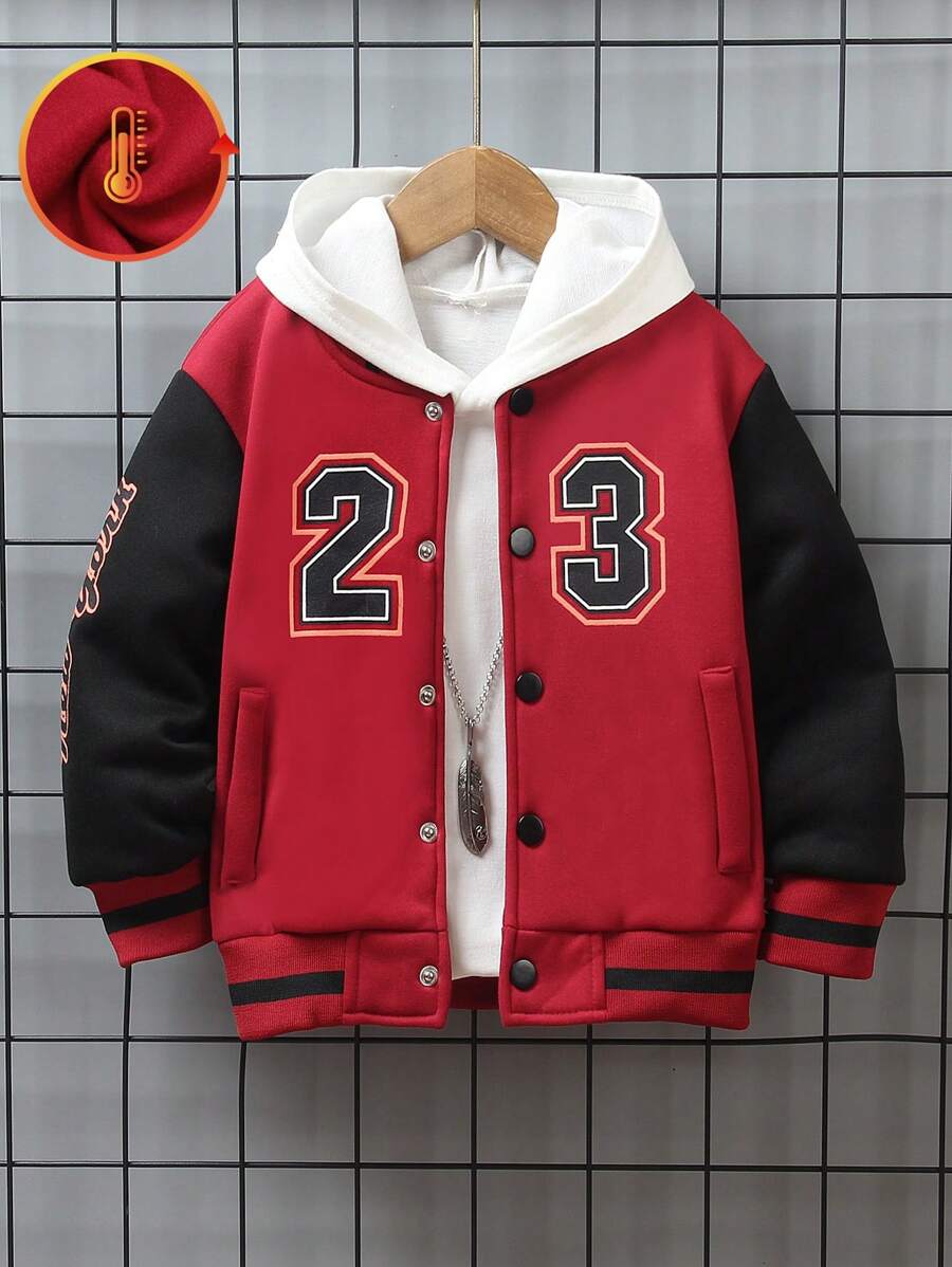 Young Boys Contrast Number Print Patch Pocket Design Jeans, Fashion Casual Wear, Spring/Autumn - Multicolor - View 1