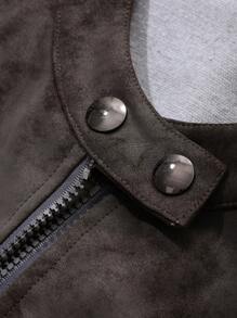 DAZY 休闲摩托车扎染印花女式皮夹克