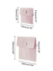 SHEIN 3/6PCS 7x7cm 10x10cm Soft Velvet Snap Closure Jewelry Bag Pink Square Luxurious Cloth Pouch Gift Packaging For Valentine Beads Bracelet Necklace Party Wedding Christmas Birthday Elegant Fashion Storage Organizer Accessories