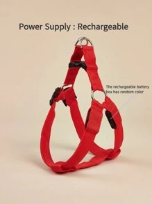 PETSIN Obsequio para amantes de los perros que brilla en la oscuridad y arnés de pecho y collar para pasear al perro de noche - Rojo - Ver 5