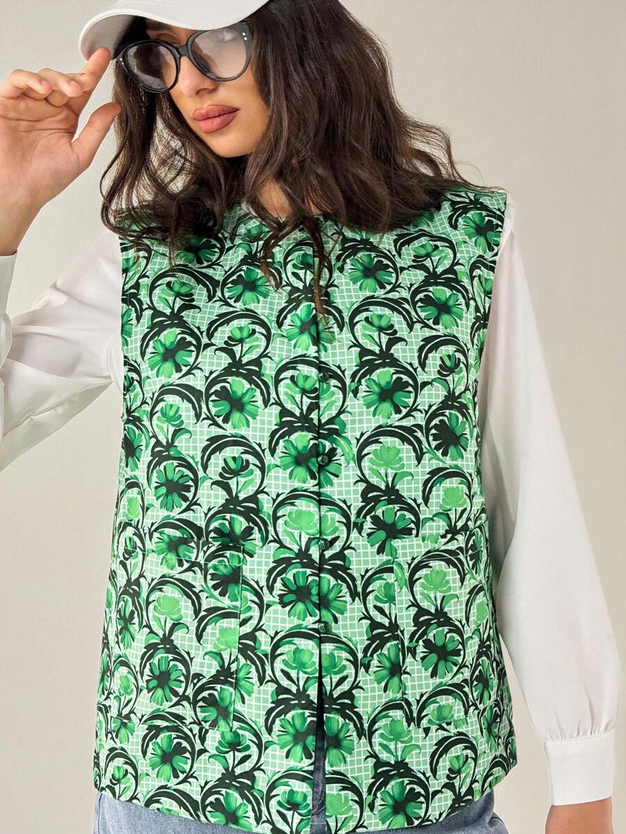 Forever 21 Fall Clothes Women Top Simple Fashionable - Hijau - View 1