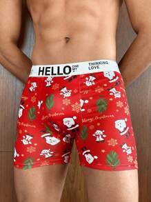 4pcs/Set Men's Christmas Print Boxer Briefs - Multicolor - View 6