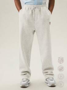 Manfinity VCAY Men's Loose Fit Pocket Design Straight Leg Knit Sweatpants - Apricot - View 4