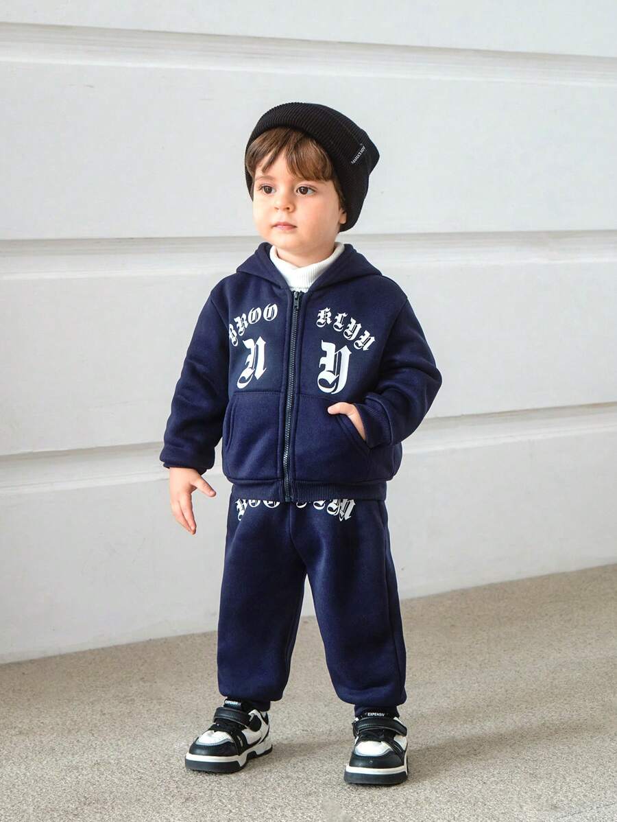 SHEIN 2pcs/Set Baby Boy/Girl Navy Blue Autumn Street Life Casual ...