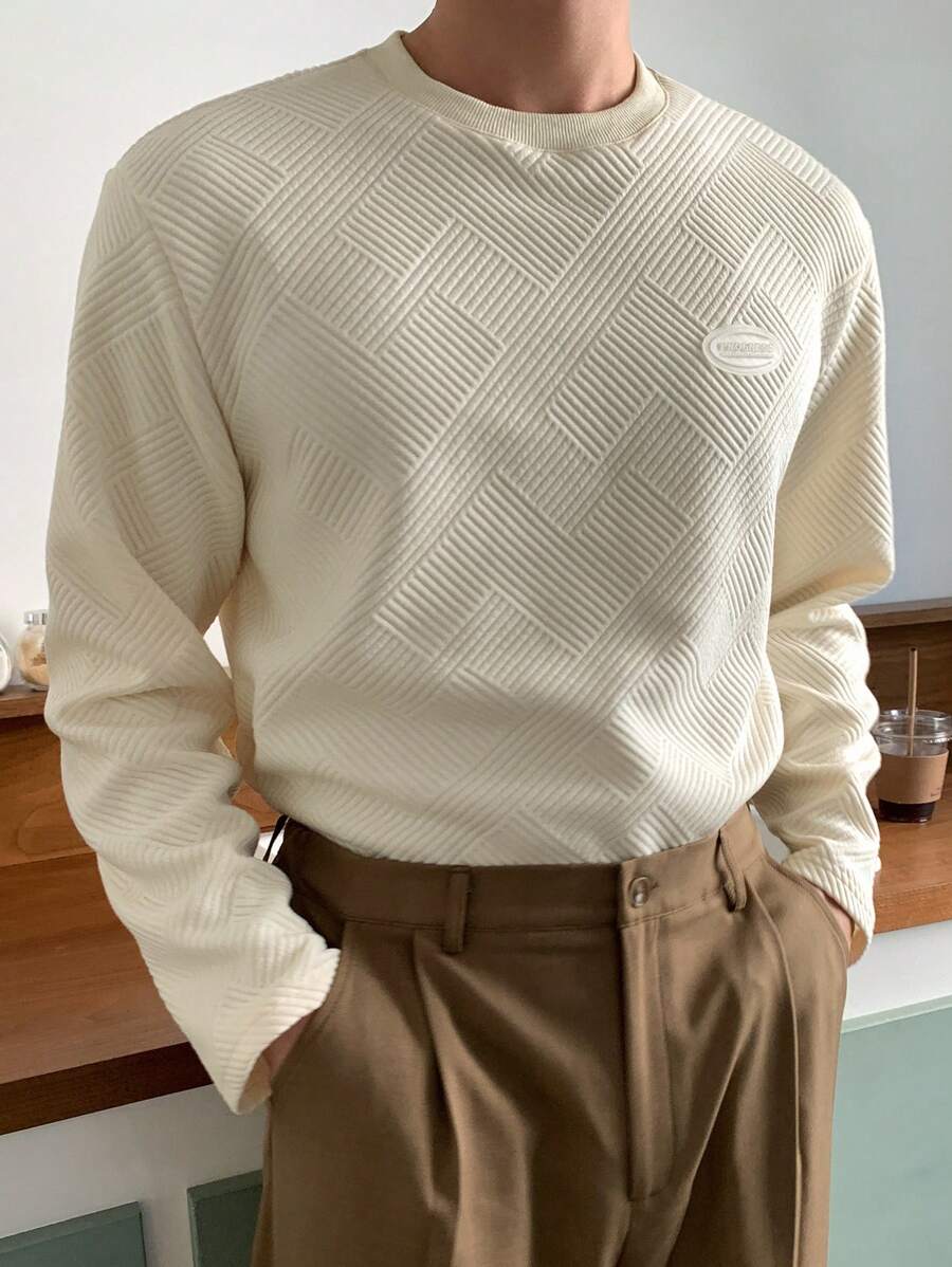 DAZY Men's Casual Minimalist Solid Color Long Sleeve T-Shirt, Autumn