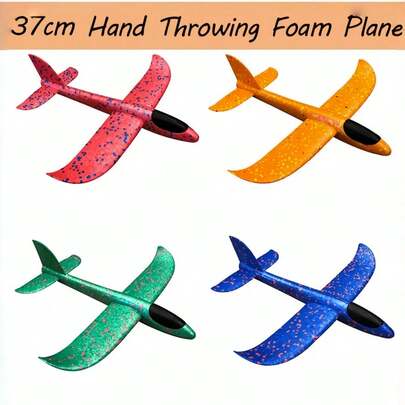 48CM Hand Throw Foam Airplane Glider Outdoor Fun Sports Game Multi Color For Party Camping Beach Park Summer Toy Gift Teens Adults