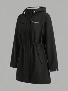 In My Nature In My Nature Outdoor Camping Hiking City Commute Fluorine-Free Water-Repellent Fleece Women Adjustable Waist Hooded Softshell Jacket