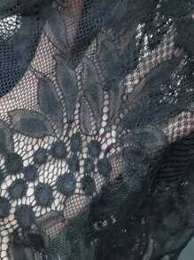 CurvyTilda Quần da giả cỡ lớn dành cho nữ của Tildaharris với ren tương phản, quần legging xuyên thấu gợi cảm, dành cho dáng người đồng hồ cát, thích hợp cho mùa hè. - màu đen - Xem 7