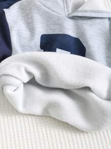 3 件装年轻男童休闲纯色加厚保暖无袖派克大衣背心外套 + 字母图案印花连帽宽松运动衫 + 宽松抽绳裤 3 件套服装，适合通勤、上学、休闲、度假、运动、春夏秋冬 - 彩色 - 查看 7