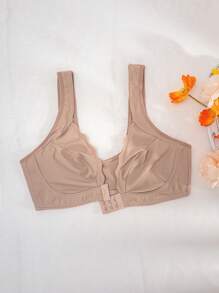 Women's Seamless Bra With Adjustable Front Closure And Wire-Free Design