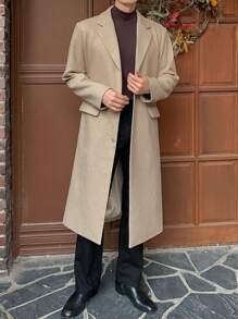 DAZY 1 chiếc áo khoác kaki màu trơn cho nam, mùa thu - Màu Khaki - Xem 1