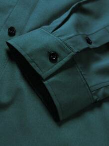 Manfinity Mode Men's Casual Commuting Ombre Long Sleeve Shirt, Autumn, For Fall - Green - View 4