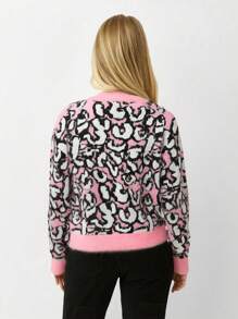 SHEIN Unity Pull col ras-du-cou décontracté et ample avec imprimé léopard, automne/hiver, pour femmes