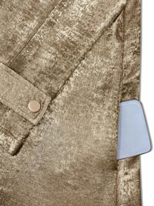 SHEIN LUNE Áo khoác dài màu vàng giản dị cho nữ mặc đi làm vào mùa thu, dự tiệc năm mới - Vàng - Xem 5