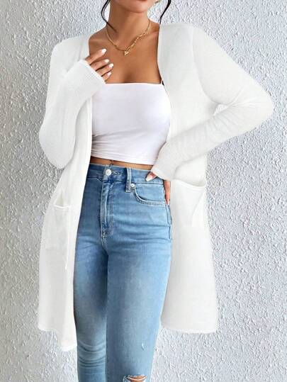 SHEIN Essnce Women Elegant Regular Knit Cardigan In Fall/Winter