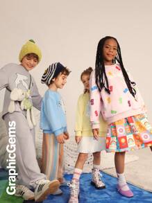 Tween Girl Colorful Number Print Top And Skirt 2 Pieces Set - Multicolor - View 6