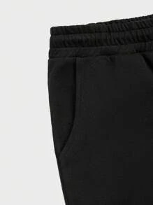 RueChic Conjunto de sudadera con capucha regular con estampado de letras para hombre