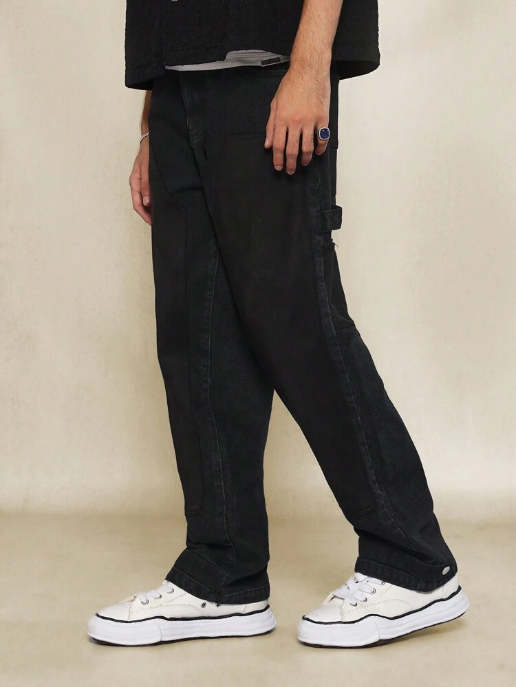 Denim de Carpinteiro com Painel de Camurça