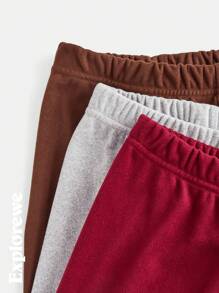 SHEIN 3pcs Girls Tween Girl Urban Casual Style Slit Hem Leggings, Comfortable & Warm, Suitable For Sports, School, Party, Photo Shooting, Daily Wear, Autumn/Winter