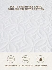 2 件 100% 防水枕套防尘防油绗缝拉链套枕套不起球，柔软透气枕头保护套，枕套，无异味，无噪音，白色 - 白色 - 查看 6