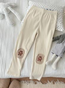 DAZY Young Girl' Minimalist Pattern Leggings, Casual Daily Wear