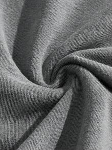 Manfinity NXTstreet sweat-shirt à capuche décontracté pour hommes avec imprimé de lettre de caractère, sweat-shirt à capuche graphique à manches longues pour l'automne/l'hiver, idéal pour les cadeaux aux amis, aux maris et aux petits-amis - Gris - Voir 4