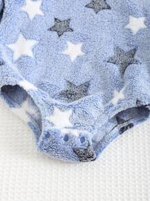 Cozy Pixies Body dla chłopca z wzorem gwiazdek, termiczne, z grubym okrągłym dekoltem i długim rękawem, codzienne, ciepłe, uniwersalne, odpowiednie na każdą okazję, do noszenia wewnątrz i na zewnątrz, na Nowy Rok, Boże Narodzenie i inne okazje zimą