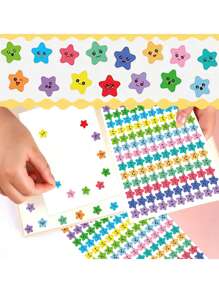 1500 miếng dán hình ngôi sao năm cánh nhiều màu sắc dành cho trẻ mẫu giáo, ngày lễ tình nhân, đám cưới, sinh nhật - Nhiều màu - Xem 4