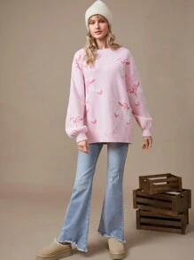 WESTFADE Summer Outfit High Rise Premium Denim Distressed Fray Hem Flare Jeans - Light Wash - View 6