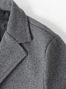 Manfinity Mode Men's Long Sleeve Casual Solid Color Overcoat For Autumn/Winter