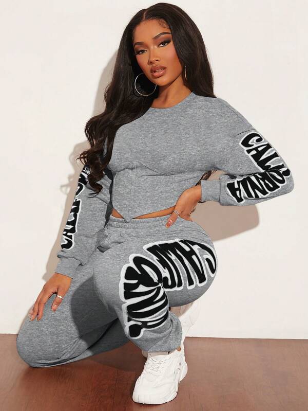 SHEIN SXY Tricou cu literă grafică, cu umăr, pentru femei