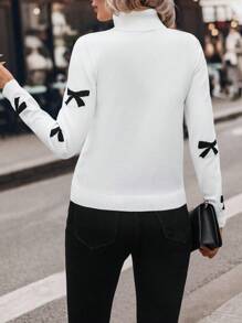 SHEIN LUNE Áo len chui đầu cổ lọ bó sát dành cho nữ có lót nhiệt, mùa thu/đông - trắng - Xem 2