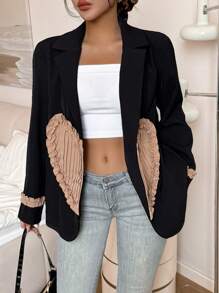 Calvaya Women's Elegant Ruffled Heart Shaped Blazer
