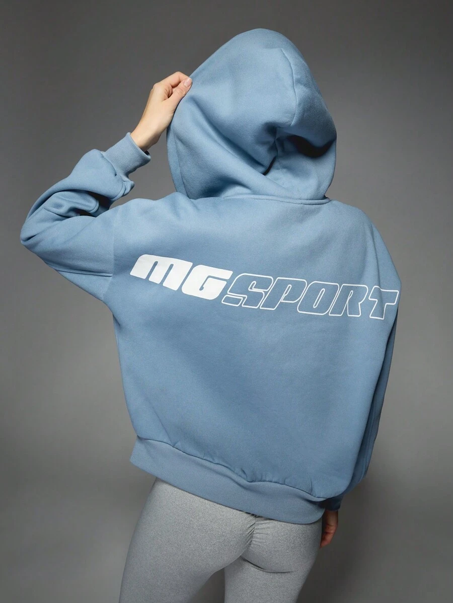 MISSGUIDED Bluza z kapturem Athletic Performance Sport Bluza z kapturem na zamek błyskawiczny Oversized High Impact Workout Essential Athleisure Streetwear Casual Training Bluza