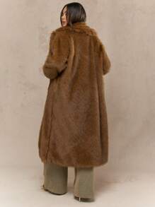 MISSGUIDED Cappotto invernale di lusso in pelliccia sintetica lunga, soffice come un orsetto teddy, morbido e caldo, cappotto pesante lungo, abito da esterno di designer per l'autunno