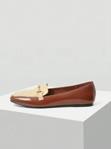 MOTF PREMIUM WOMEN'S TWO TONE COMFORTABLE CASUAL SQUARE TOE FLATS - Multicolor - View 5