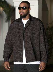 Manfinity VCAY Men's Fashionable Casual Knitted Loose Fit Full-Zip Cardigan Jacket For Young Everyday Wear, For Fall Winter - Multicolor - View 1