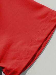 圣诞卡通救火车图案印花休闲男孩 T 恤 - 紅色 - 查看 3