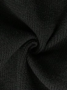 INAWLY Women Solid Color Backless Round Neck Long Sleeve Cropped Sweater, Autumn/Winter Knit Pullover Fall Outfit - Black - View 5