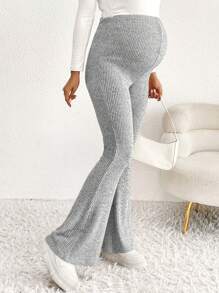 SHEIN Maternity Solid Color Casual Pants For Daily Wear