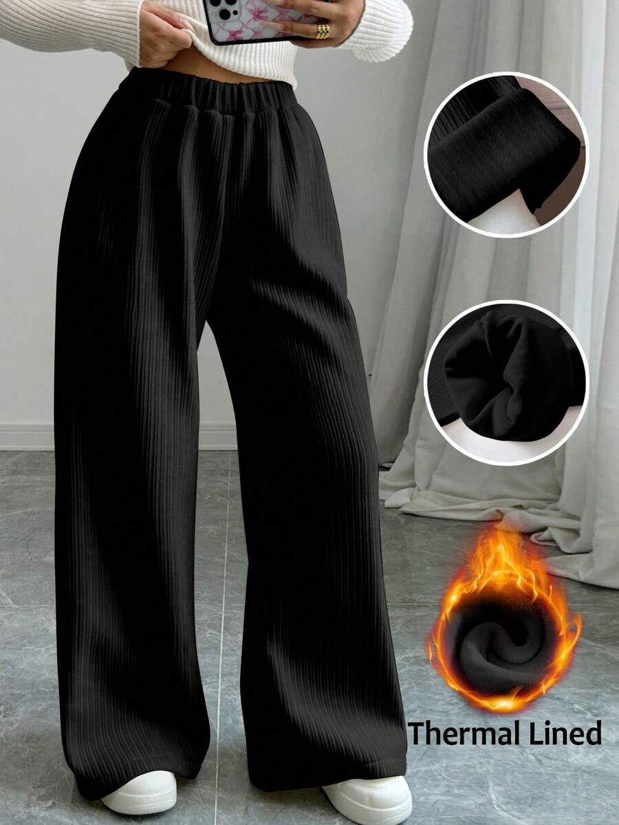 Chiquease Women's Flannel Lined Loose Warm Pants